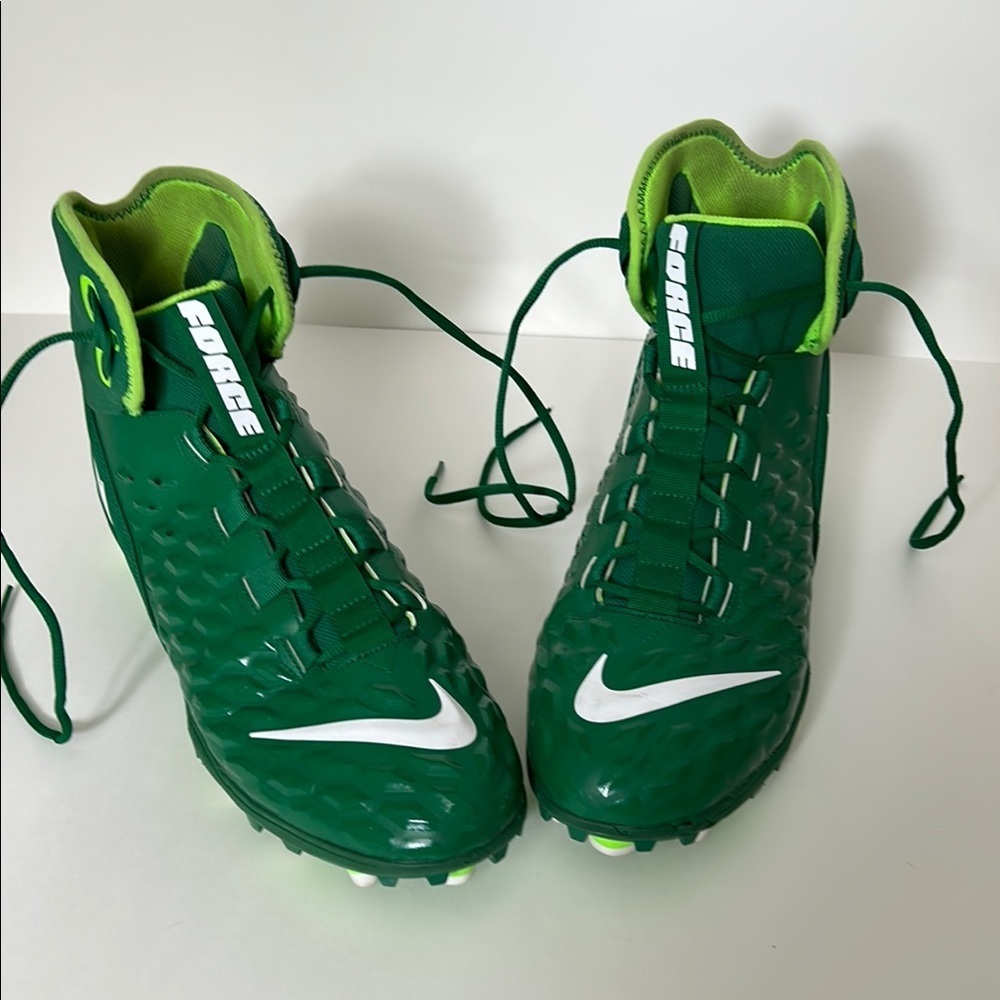 Green Nike Force Football Cleats